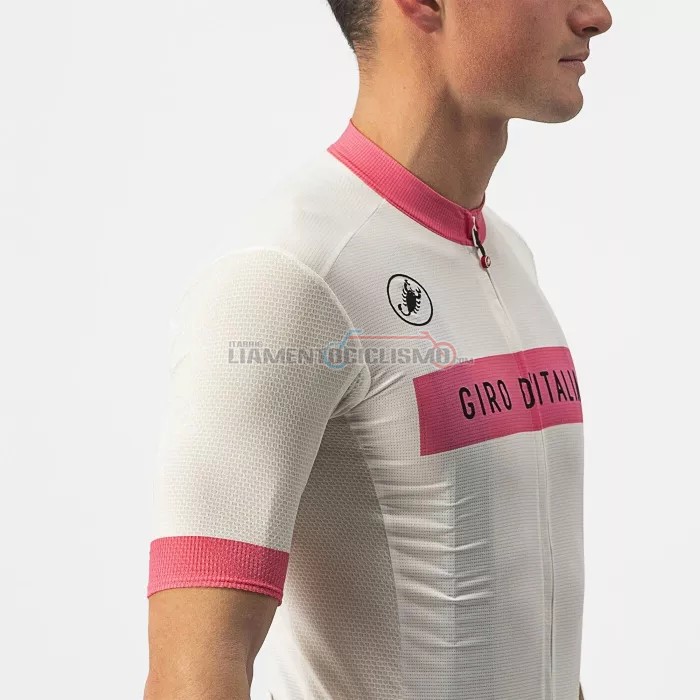 Abbigliamento Ciclismo Giro d'Italia Manica Corta 2022 Rosa Bianco